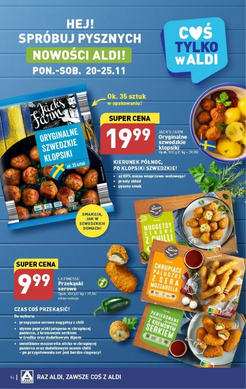 Gazetka promocyjna Aldi - ważna 20.11 do 25.11.2023 - strona 6 - produkty: Fa, Klopsiki, Mozzarella, Olej, Ser, Słynne, Sos