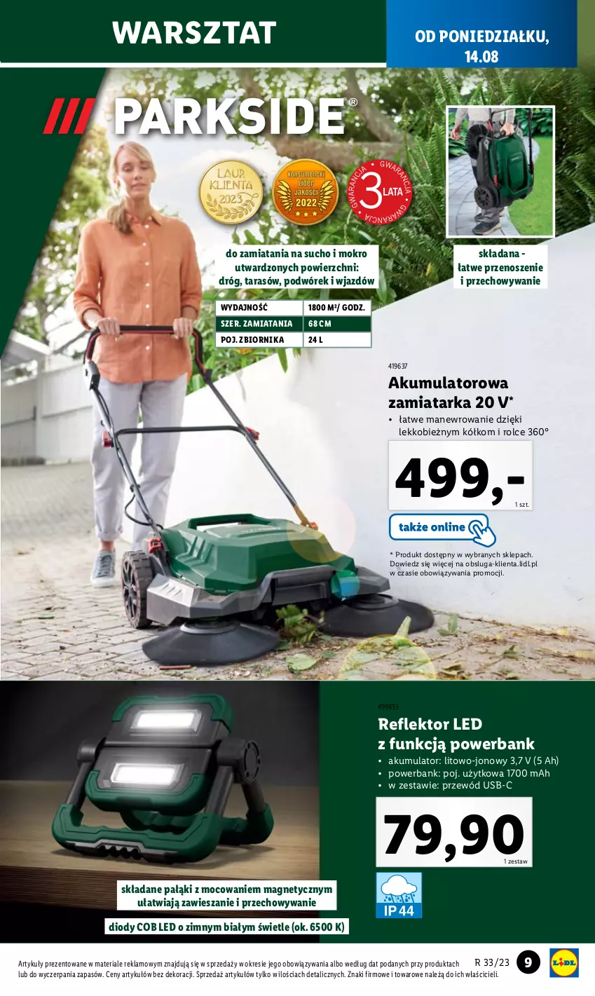 Gazetka promocyjna Lidl - GAZETKA - ważna 14.08 do 19.08.2023 - strona 11 - produkty: Akumulator, Anew, Powerbank, Przewód, Reflektor, Reflektor LED, Tarka