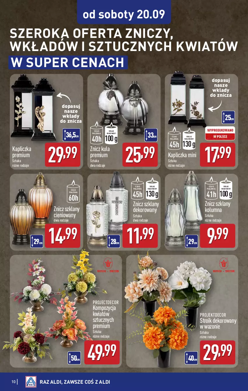 Gazetka promocyjna Aldi - Artykuły przemysłowe i tekstylia - ważna 17.09 do 20.09.2025 - strona 10 - produkty: Wazon, Znicz