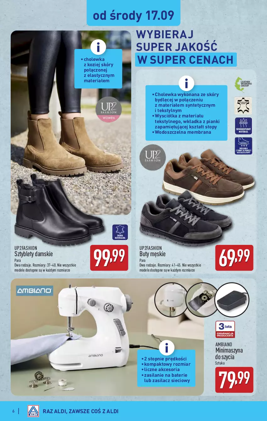 Gazetka promocyjna Aldi - Artykuły przemysłowe i tekstylia - ważna 17.09 do 20.09.2025 - strona 6 - produkty: Buty, Fa, Silan, Sztyblety, Szyna, Top