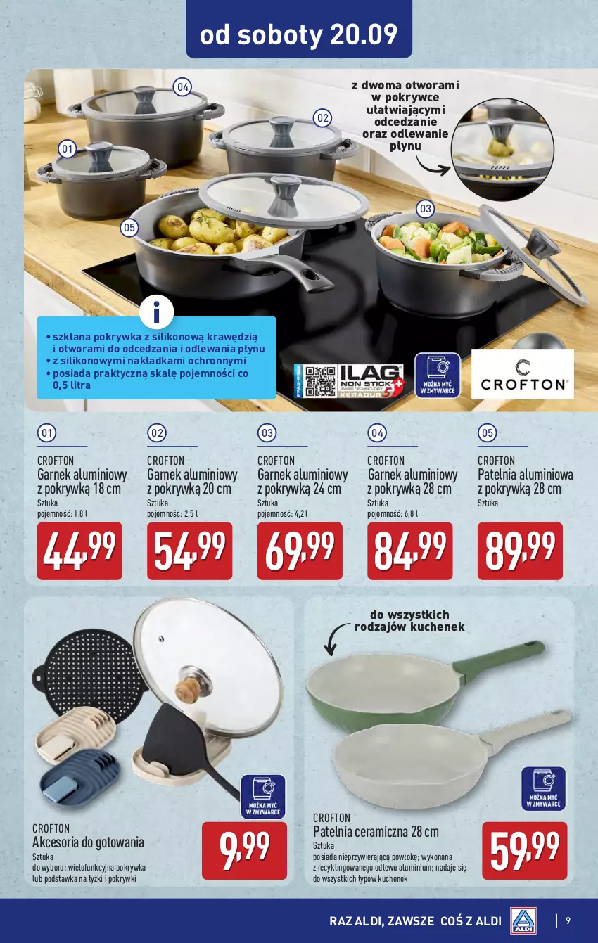 Gazetka promocyjna Aldi - Artykuły przemysłowe i tekstylia - ważna 17.09 do 20.09.2025 - strona 9 - produkty: Garnek, LANA, Patelnia, Patelnia ceramiczna
