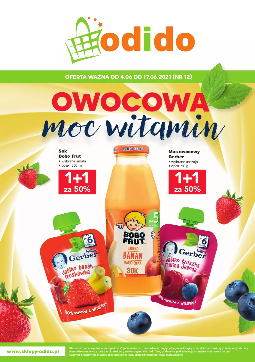 Gazetka promocyjna Odido - Super oferty! - ważna 04.06 do 17.06.2021 - strona 1 - produkty: Gerber, Mus, Sok