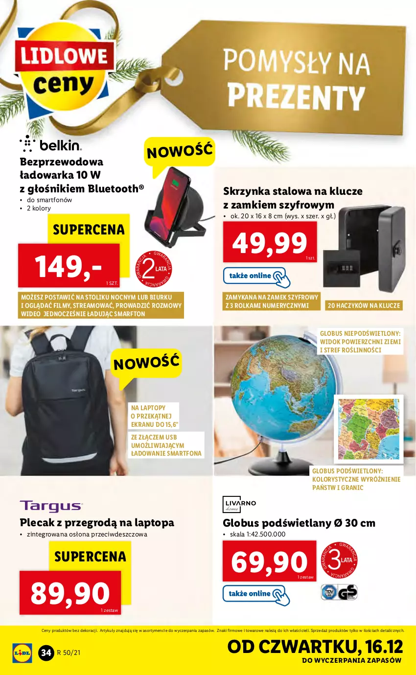 Gazetka promocyjna Lidl - GAZETKA - ważna 13.12 do 19.12.2021 - strona 36 - produkty: Głośnik, Gra, Haczyk, Plecak, Smartfon, Stolik, Top, Warka