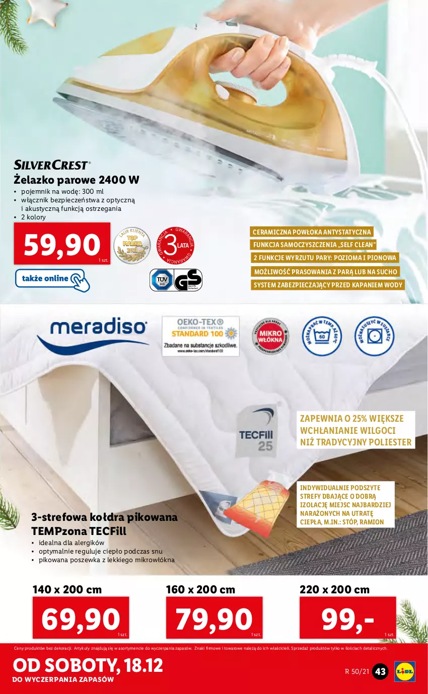 Gazetka promocyjna Lidl - GAZETKA - ważna 13.12 do 19.12.2021 - strona 45 - produkty: Kołdra, LG, Piec, Pojemnik, Poszewka