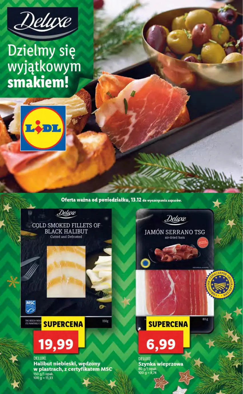 Gazetka promocyjna Lidl - GAZETKA - ważna 13.12 do 19.12.2021 - strona 50 - produkty: Halibut, Jamón serrano, Lack, Ser, Szynka, Szynka wieprzowa