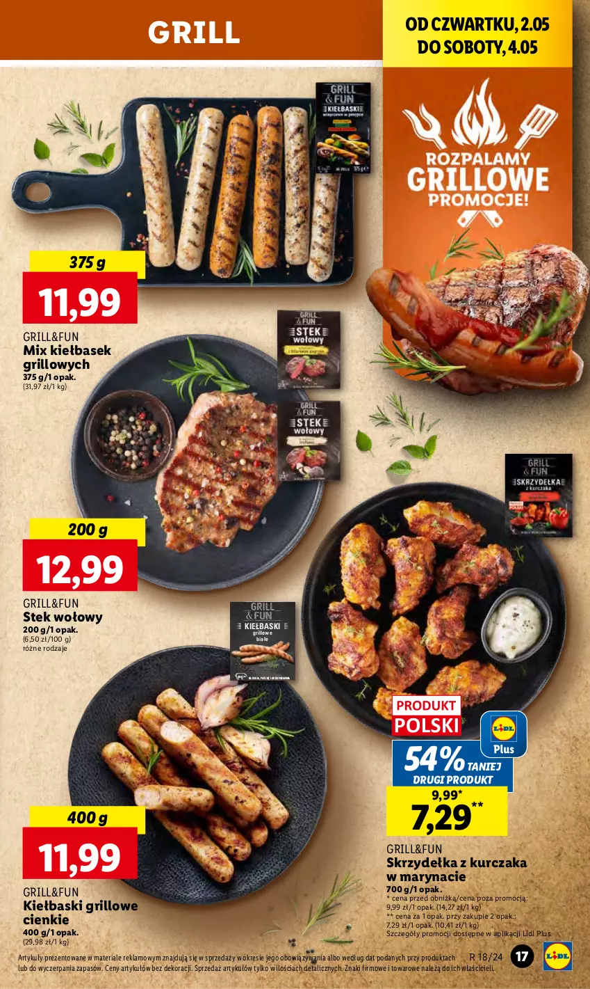 Gazetka promocyjna Lidl - GAZETKA - ważna 02.05 do 04.05.2024 - strona 21 - produkty: Grill, Kurczak, Piekarnik, Skrzydełka z kurczaka, Stek, Stek wołowy