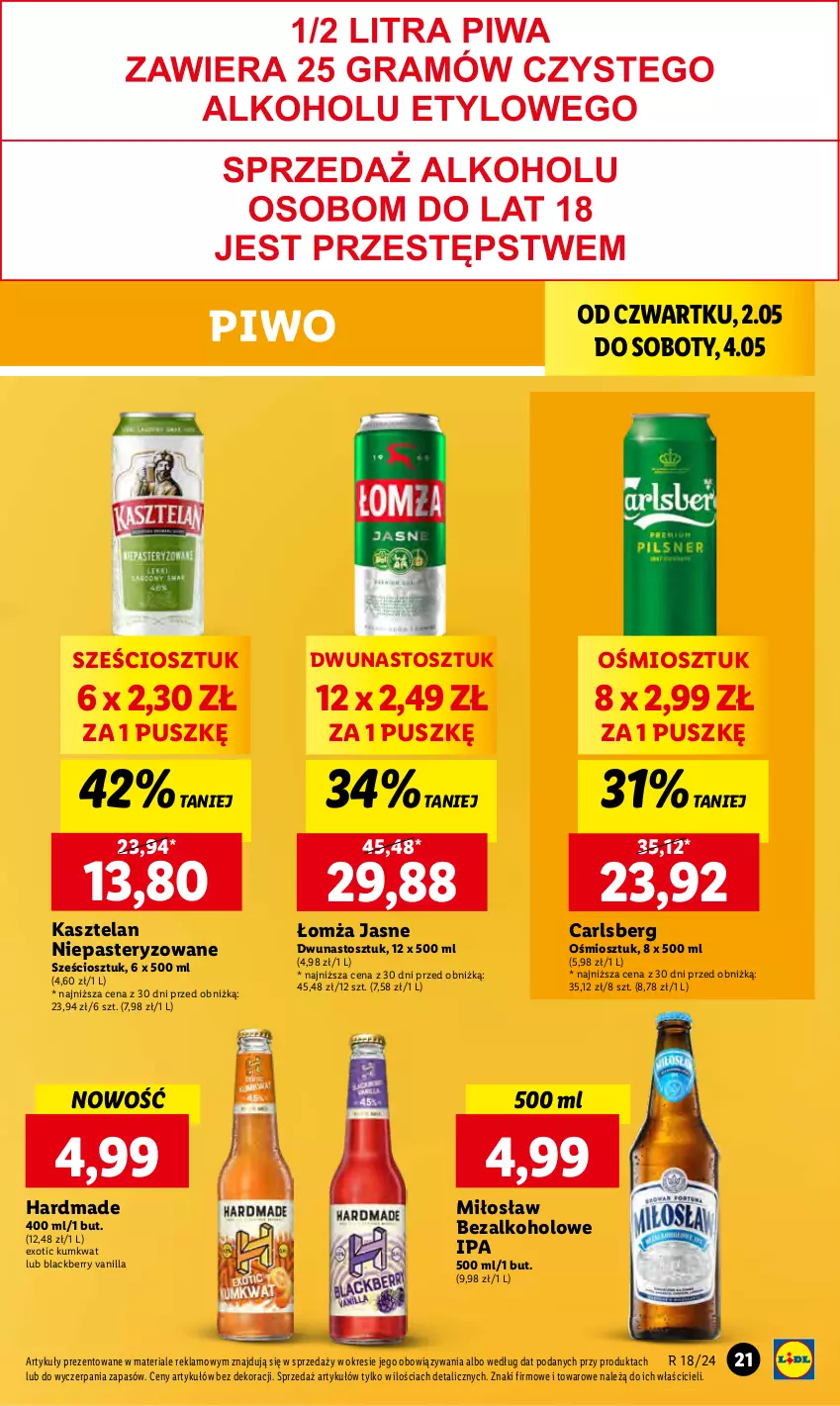 Gazetka promocyjna Lidl - GAZETKA - ważna 02.05 do 04.05.2024 - strona 31 - produkty: Carlsberg, Kasztelan, Kumkwat, Lack, Piwo