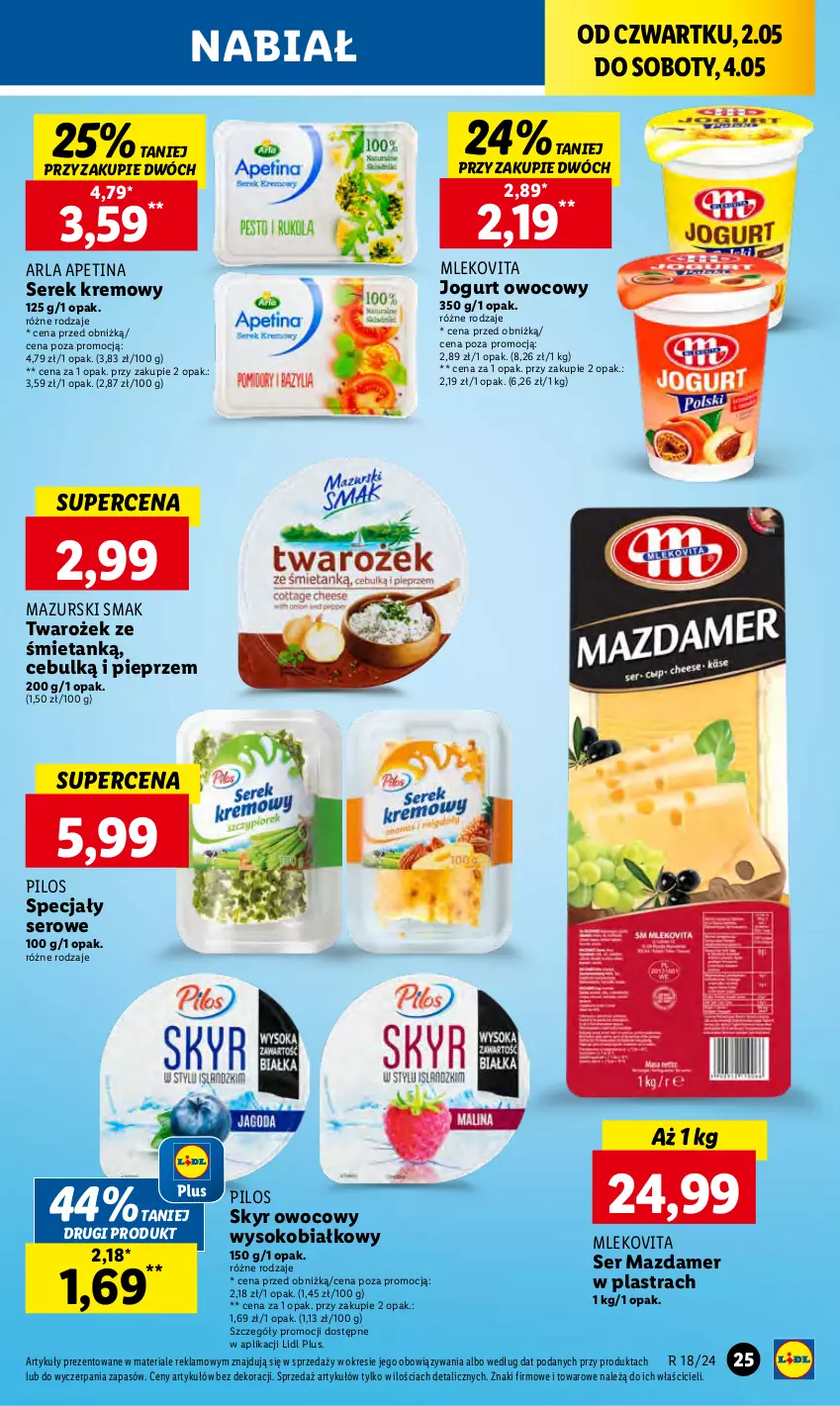 Gazetka promocyjna Lidl - GAZETKA - ważna 02.05 do 04.05.2024 - strona 37 - produkty: Jogurt, Jogurt owocowy, Mazdamer, Mleko, Mlekovita, Pieprz, Pilos, Ser, Serek, Sok