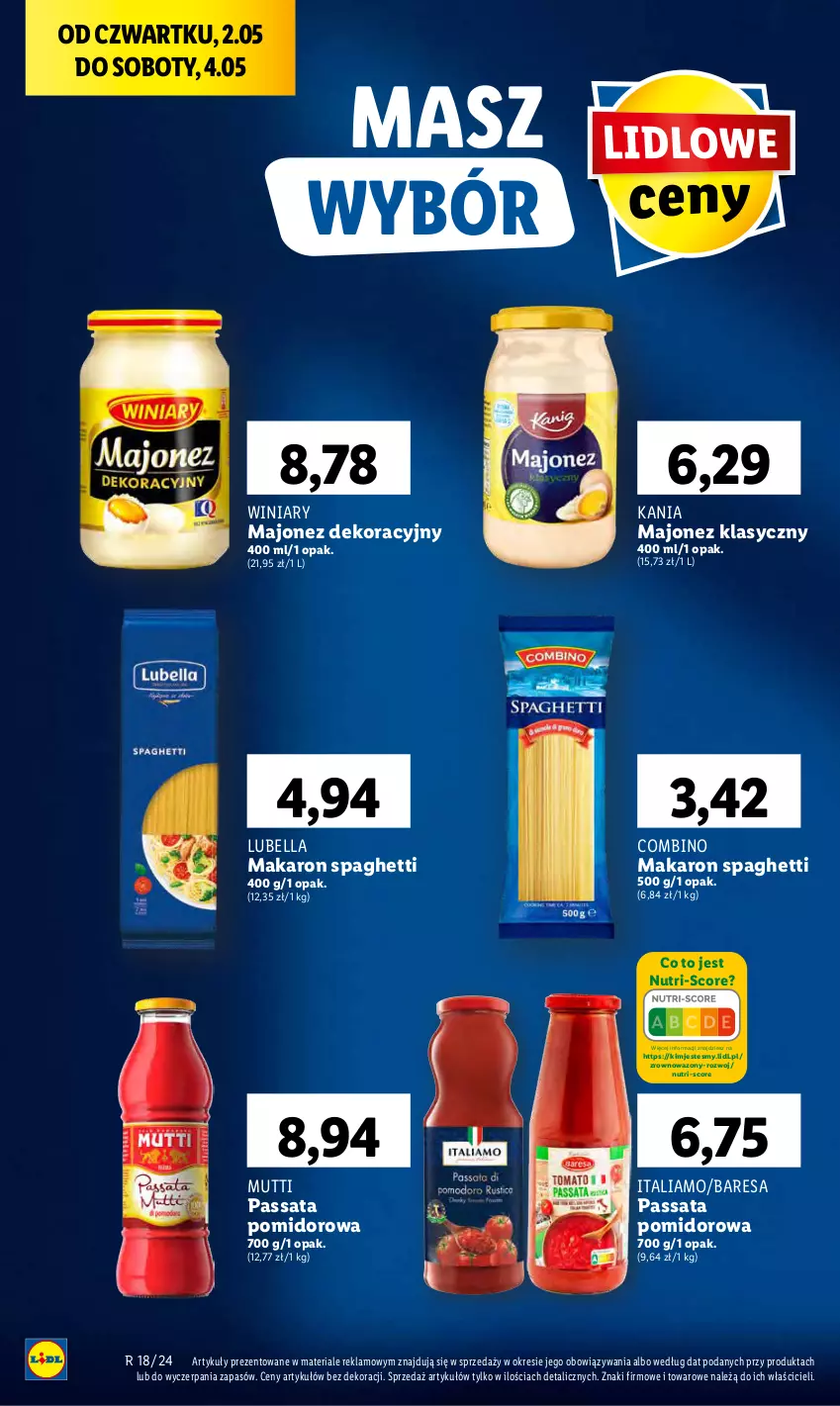 Gazetka promocyjna Lidl - GAZETKA - ważna 02.05 do 04.05.2024 - strona 40 - produkty: Bell, Bella, Lubella, Majonez, Makaron, Spaghetti, Wazon, Winiary