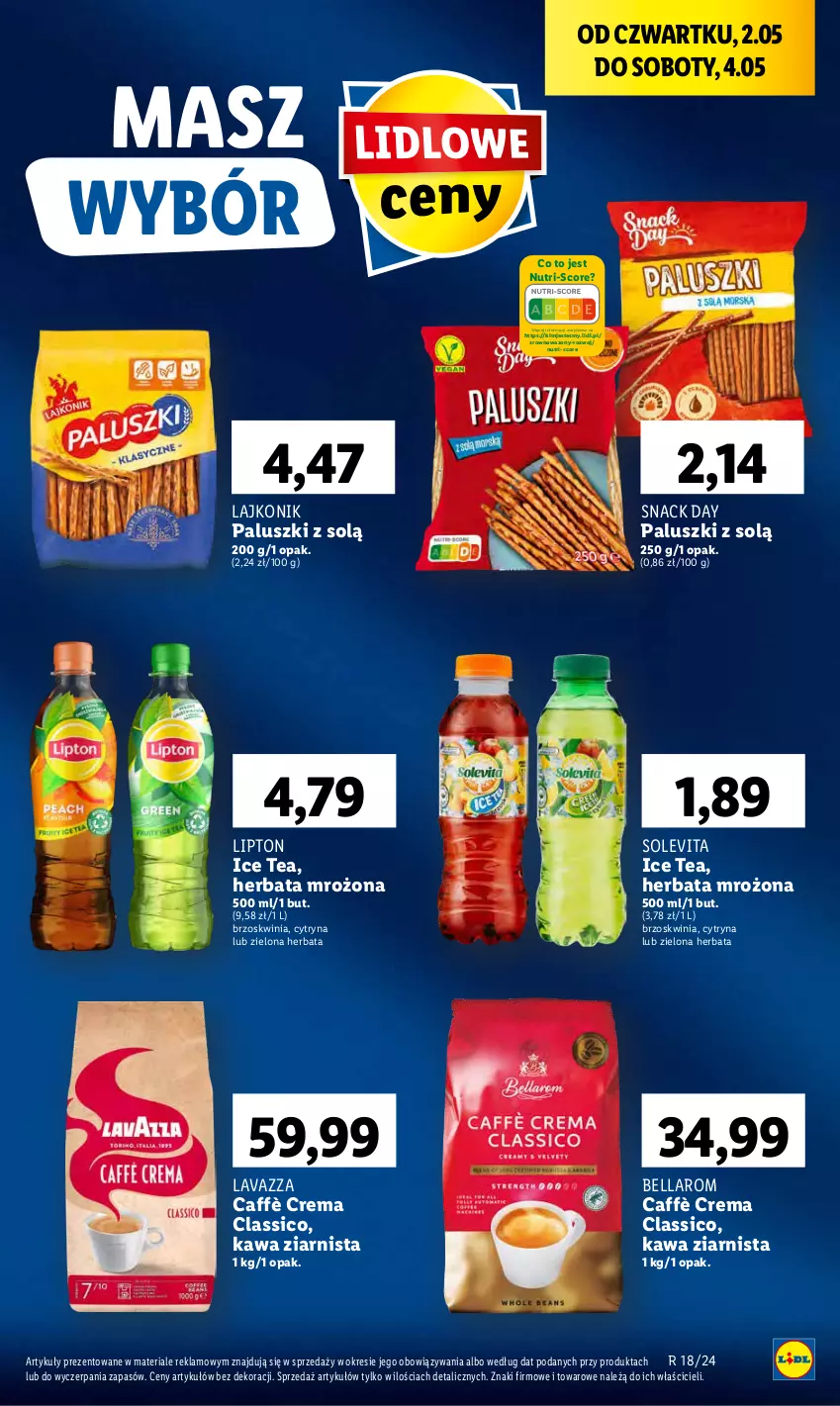 Gazetka promocyjna Lidl - GAZETKA - ważna 02.05 do 04.05.2024 - strona 41 - produkty: Bell, Bella, Herbata, Ice tea, Kawa, Kawa ziarnista, Lajkonik, Lavazza, Lipton, Wazon