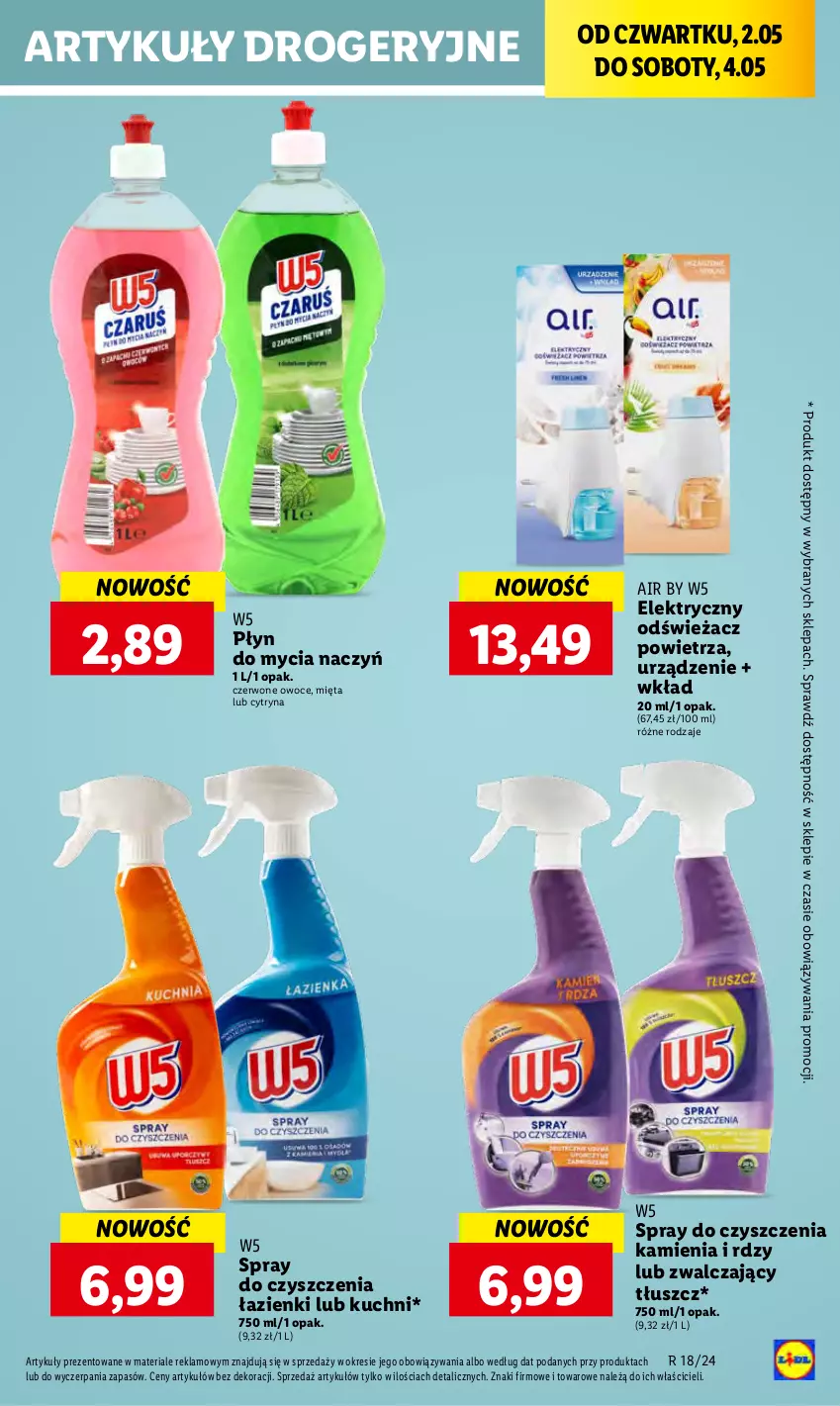 Gazetka promocyjna Lidl - GAZETKA - ważna 02.05 do 04.05.2024 - strona 45 - produkty: Do mycia naczyń, Mięta, Odświeżacz powietrza, Owoce, Płyn do mycia, Płyn do mycia naczyń, Spray do czyszczenia