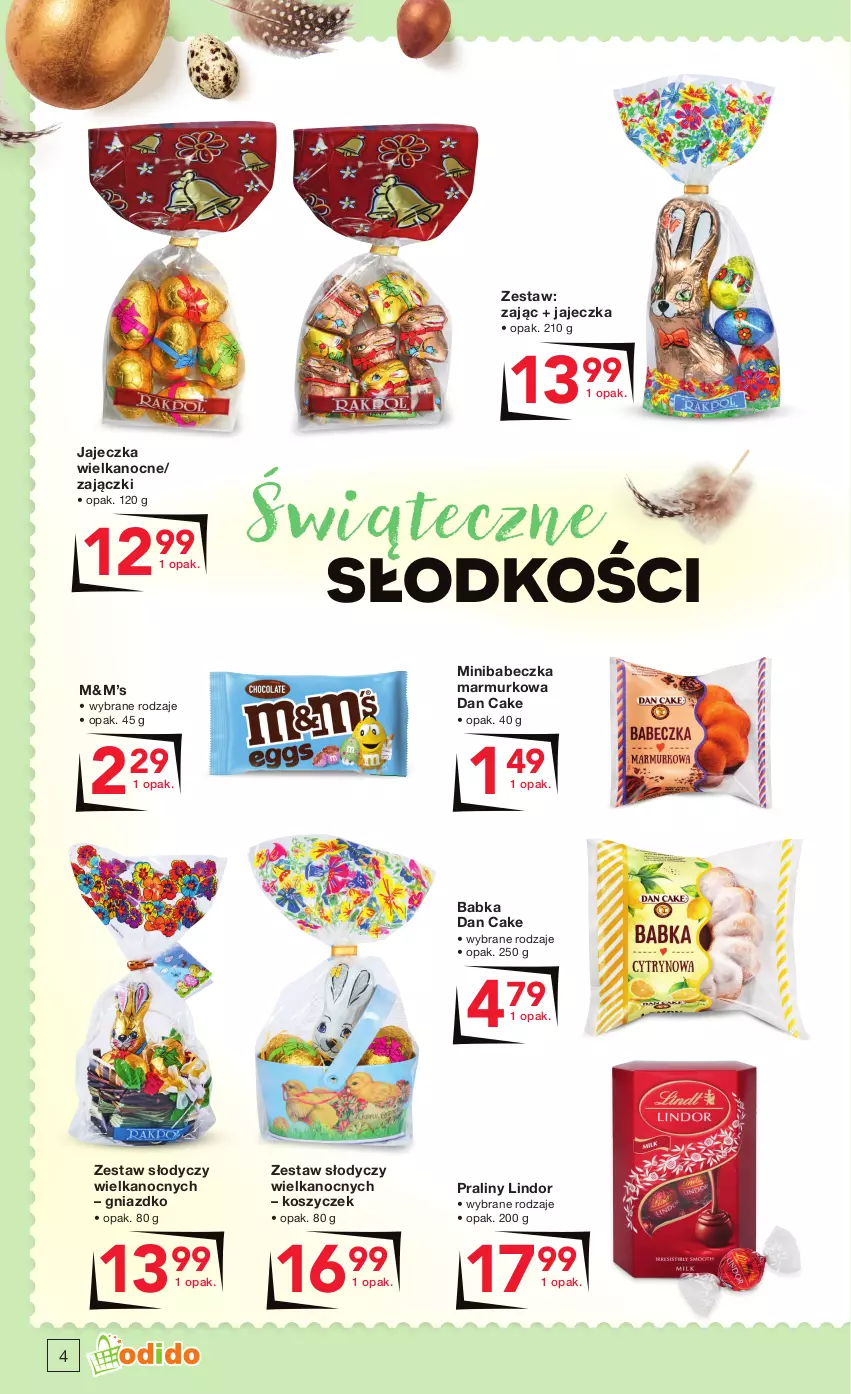 Gazetka promocyjna Odido - Okazje na WIELKANOC - ważna 26.03 do 08.04.2021 - strona 4 - produkty: Babka, Dan Cake, Kosz, Lindor, Praliny