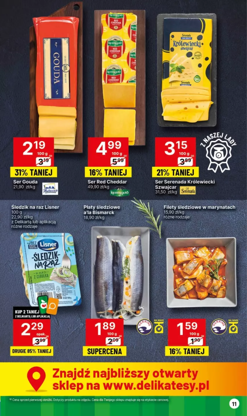 Gazetka promocyjna Delikatesy Centrum - NOWA GAZETKA Delikatesy Centrum od 4 stycznia! 4-10.01.2024 - ważna 04.01 do 10.01.2024 - strona 11 - produkty: Cheddar, Gouda, Ser