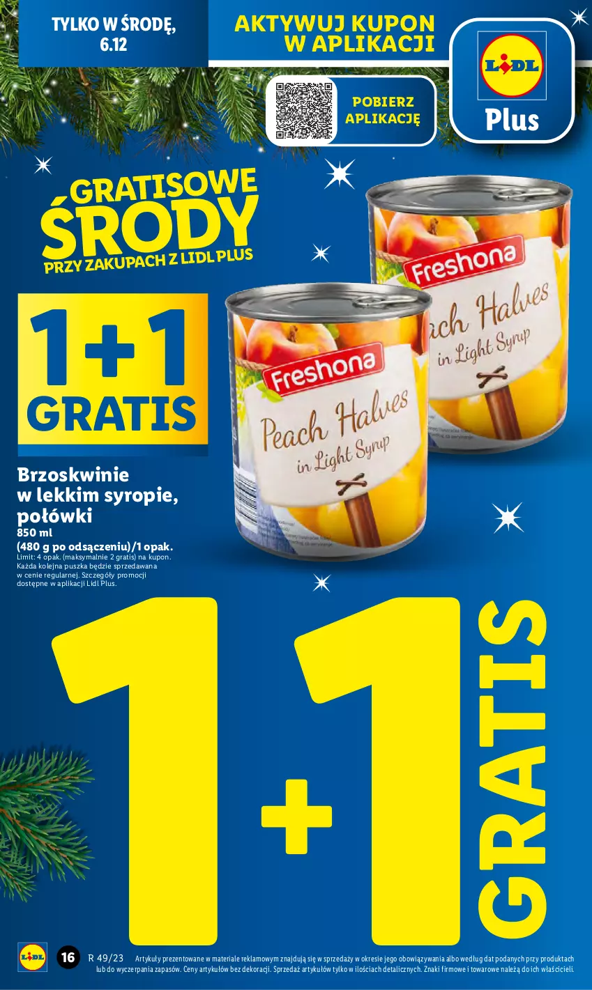 Gazetka promocyjna Lidl - GAZETKA - ważna 04.12 do 06.12.2023 - strona 16 - produkty: Brzoskwinie, Gra, Olej, Syrop