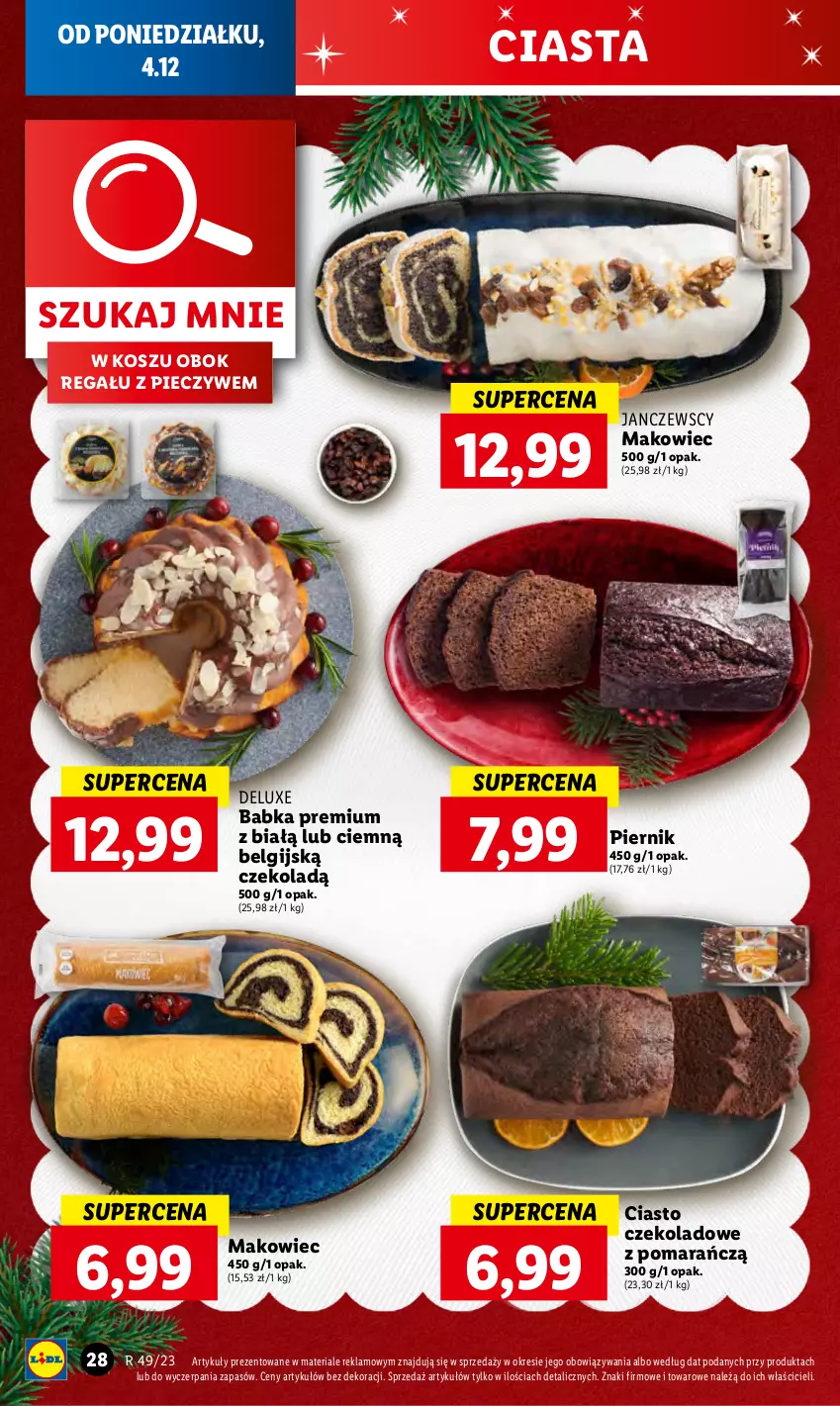 Gazetka promocyjna Lidl - GAZETKA - ważna 04.12 do 06.12.2023 - strona 32 - produkty: Babka, Ciasto czekoladowe, Kosz, LG, Makowiec, Piec, Piernik, Regał