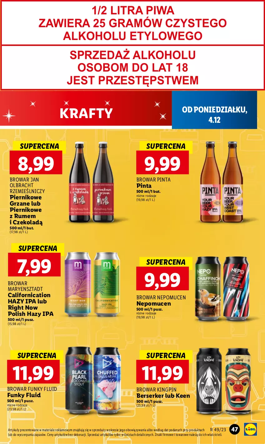 Gazetka promocyjna Lidl - GAZETKA - ważna 04.12 do 06.12.2023 - strona 55 - produkty: Gra, Keen, Piernik, Piwa, Rum, Ser