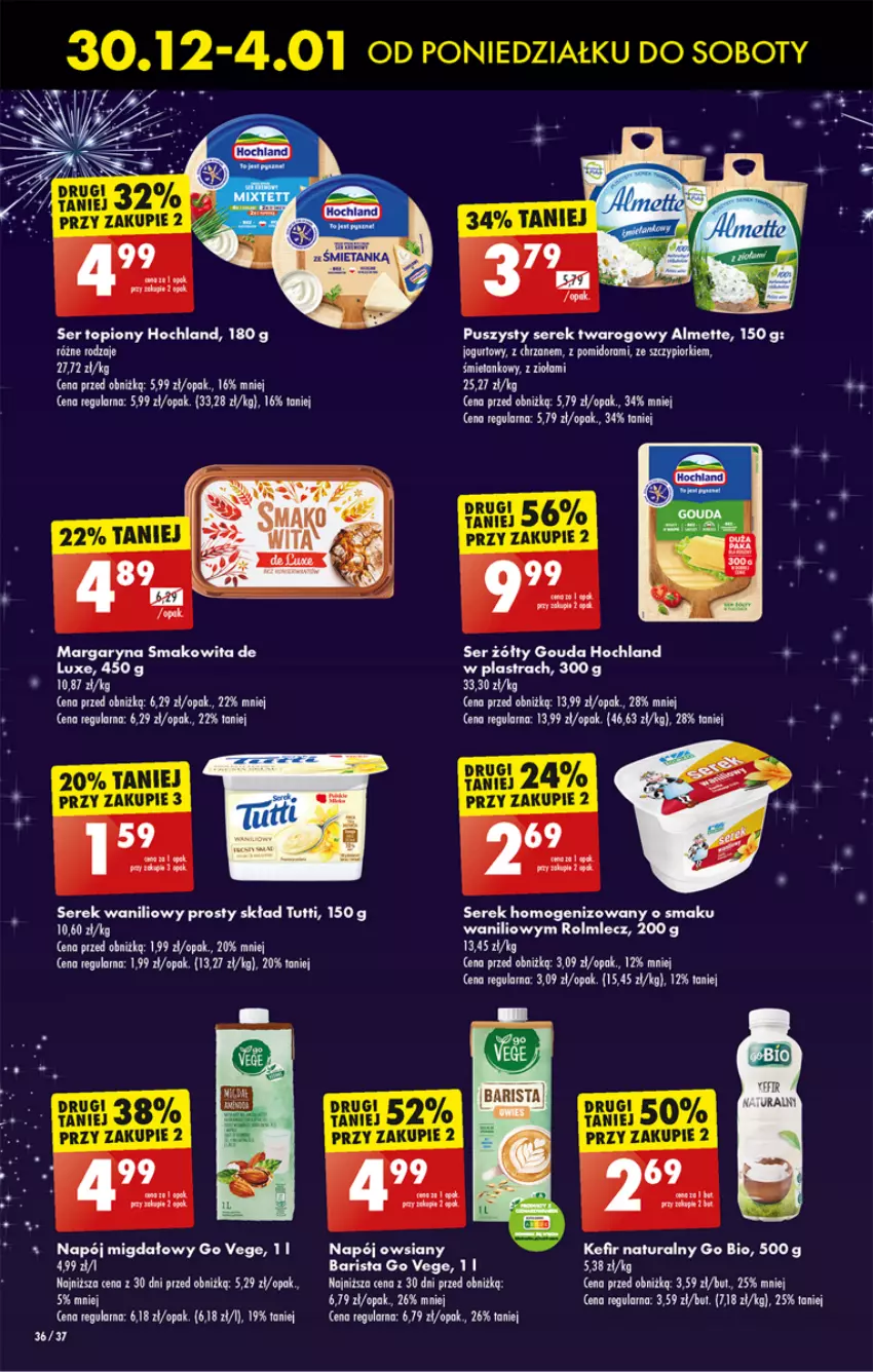 Gazetka promocyjna Biedronka - Od poniedzialku - ważna 06.01 do 11.01.2025 - strona 46 - produkty: Gouda, Hochland, Kefir, Kefir naturalny, Margaryna, Napój, Rolmlecz, Ser, Serek, Serek homogenizowany, Smakowita