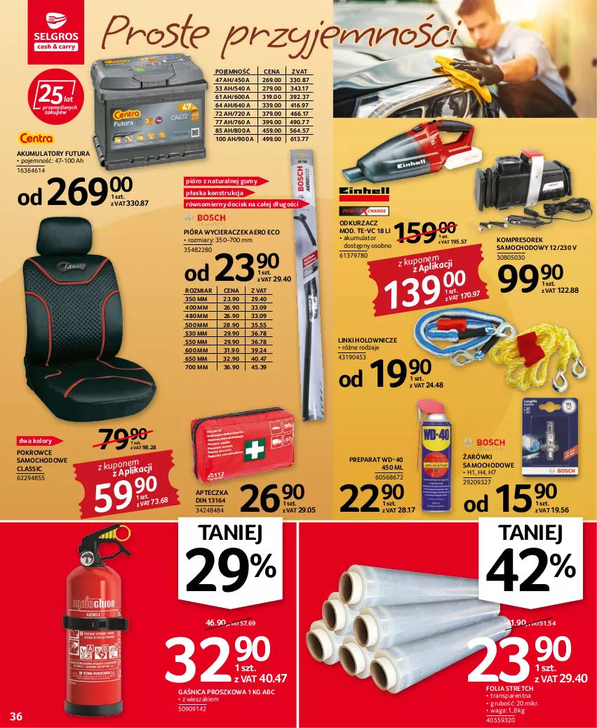 Gazetka promocyjna Selgros - Oferta przemysłowa - ważna 25.08 do 07.09.2022 - strona 36 - produkty: Akumulator, Gaśnica, Kompresor, Odkurzacz, Tran, Waga, WD-40, Wieszak