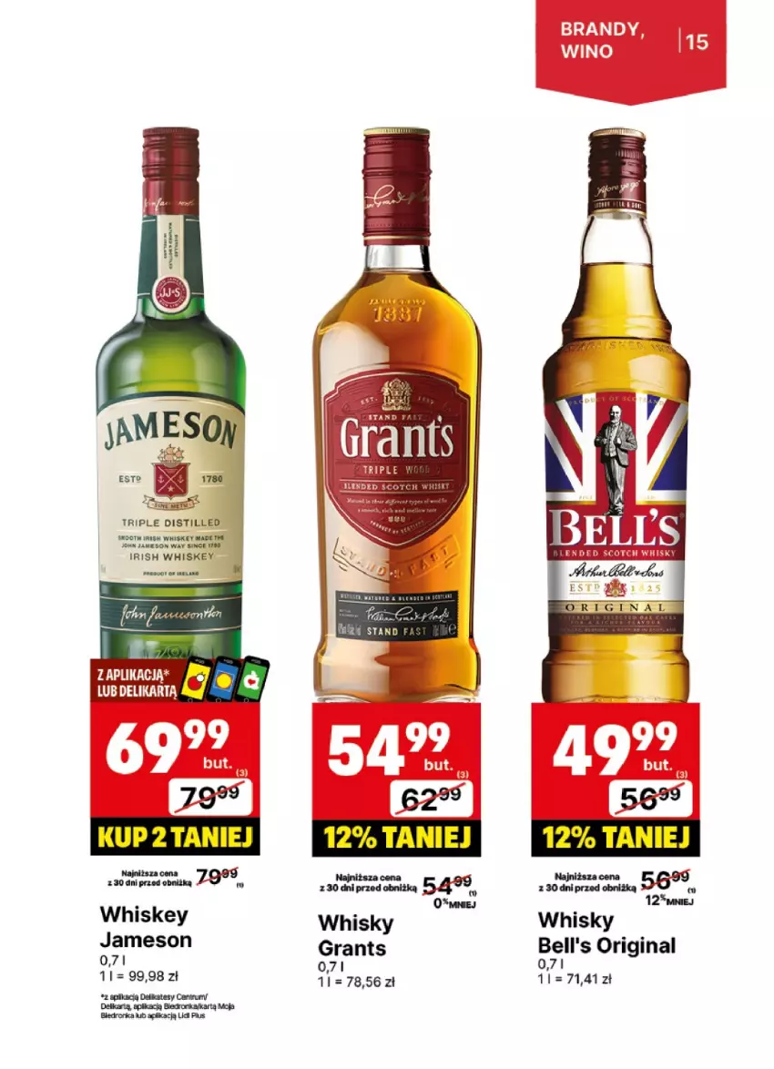 Gazetka promocyjna Delikatesy Centrum - DeliBarek DC41-DC42 - ważna 07.10 do 20.10.2024 - strona 15 - produkty: Bell, Dron, Gin, Gra, Jameson, Orka, Rum, Whiskey, Whisky