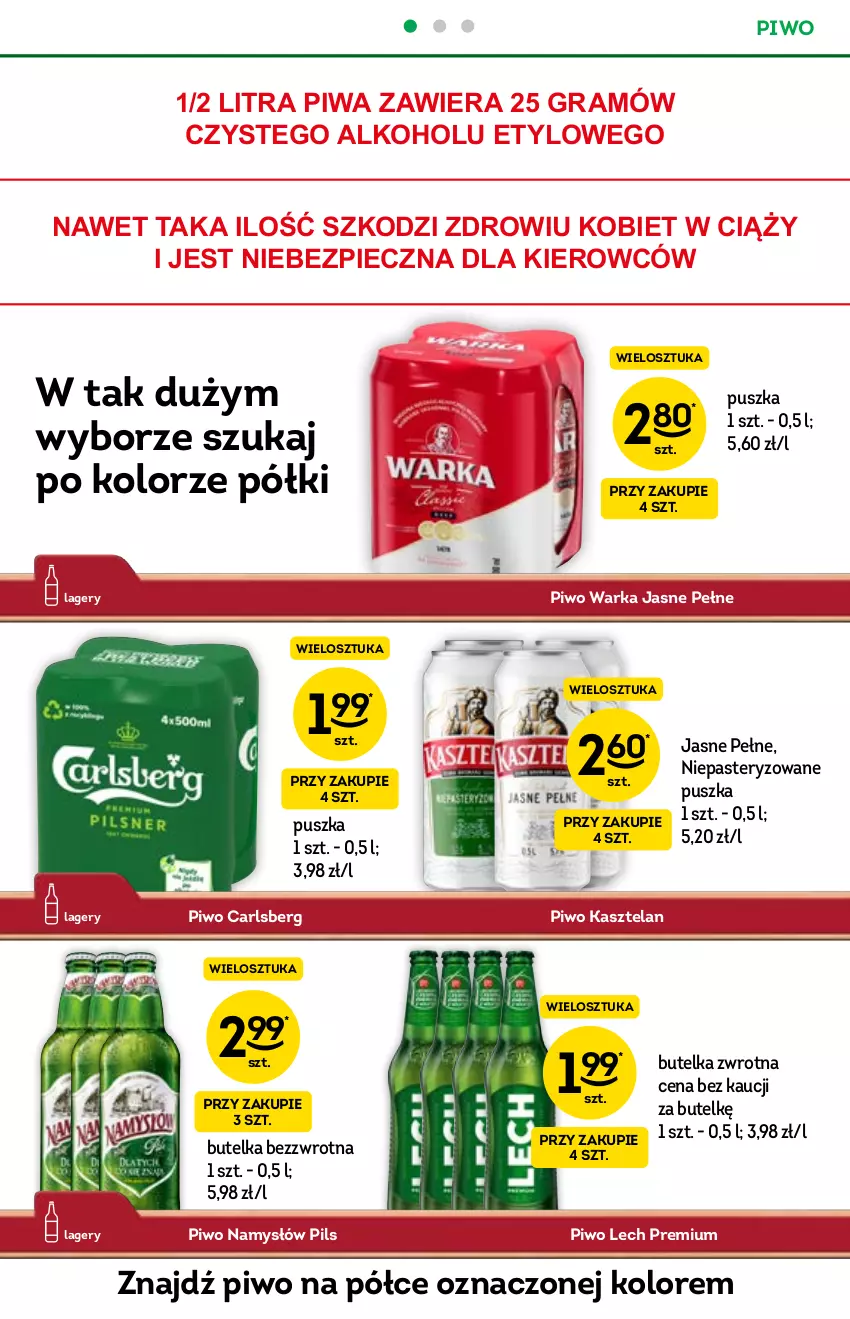 Gazetka promocyjna Żabka - ważna 15.09 do 21.09.2021 - strona 12 - produkty: Carlsberg, Gra, Kasztelan, Lech Premium, Namysłów, Piec, Piwa, Piwo, Warka