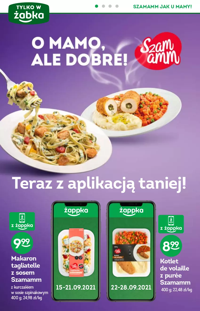 Gazetka promocyjna Żabka - ważna 15.09 do 21.09.2021 - strona 6 - produkty: Kotlet, Kurczak, Makaron, Pur, Sos, Szpinak, Tagliatelle, Tera