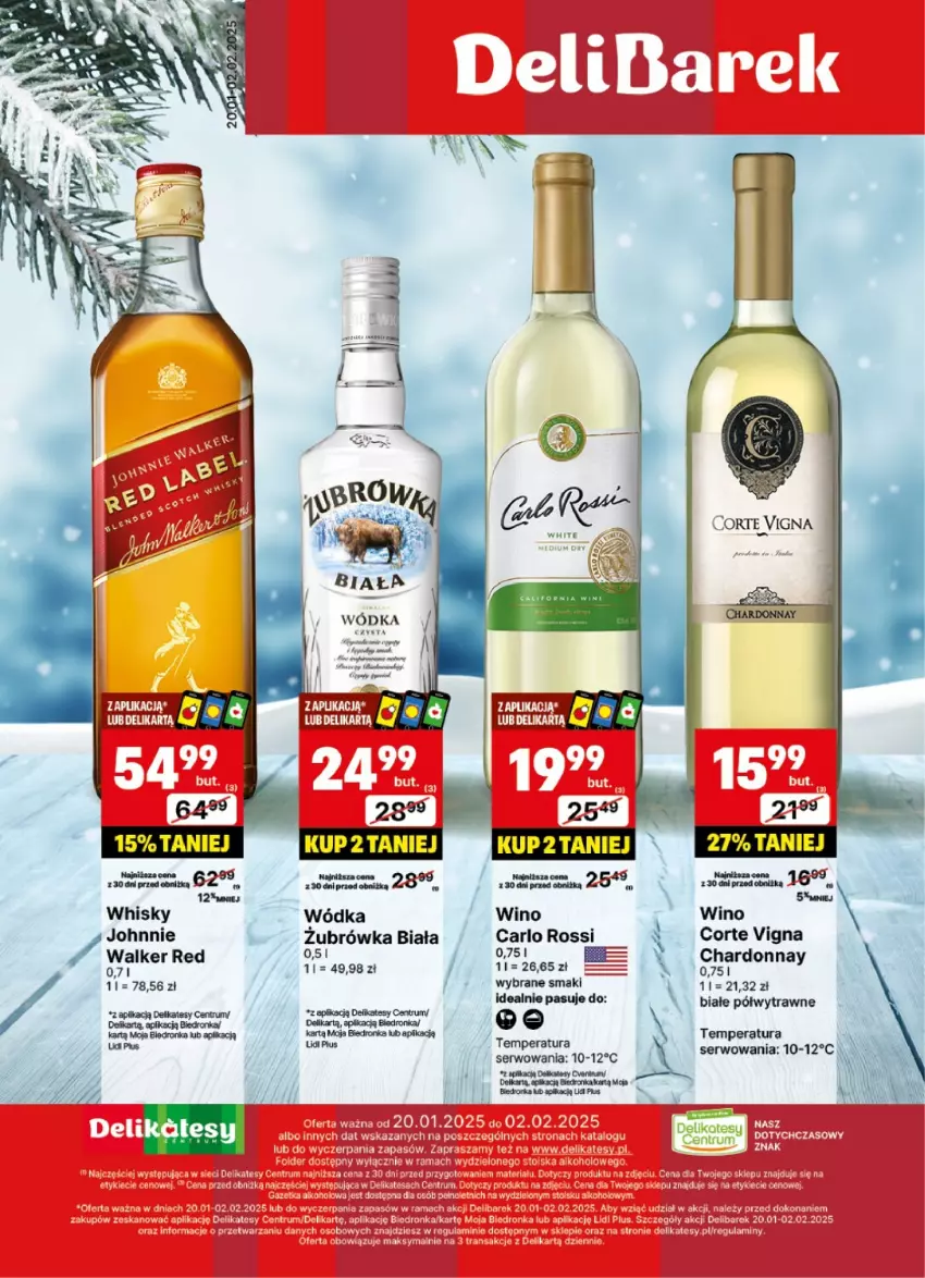 Gazetka promocyjna Delikatesy Centrum - DeliBarek DC04-DC05 - ważna 20.01 do 02.02.2025 - strona 1 - produkty: Chardonnay, Ser, Whisky, Wino, Wódka