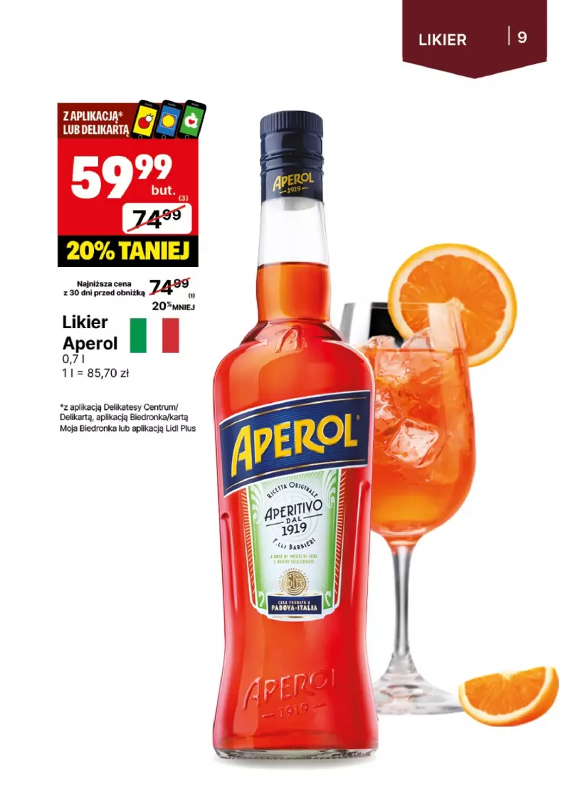 Gazetka promocyjna Delikatesy Centrum - DeliBarek DC04-DC05 - ważna 20.01 do 02.02.2025 - strona 9 - produkty: Aperol, Dron, Likier, Rum