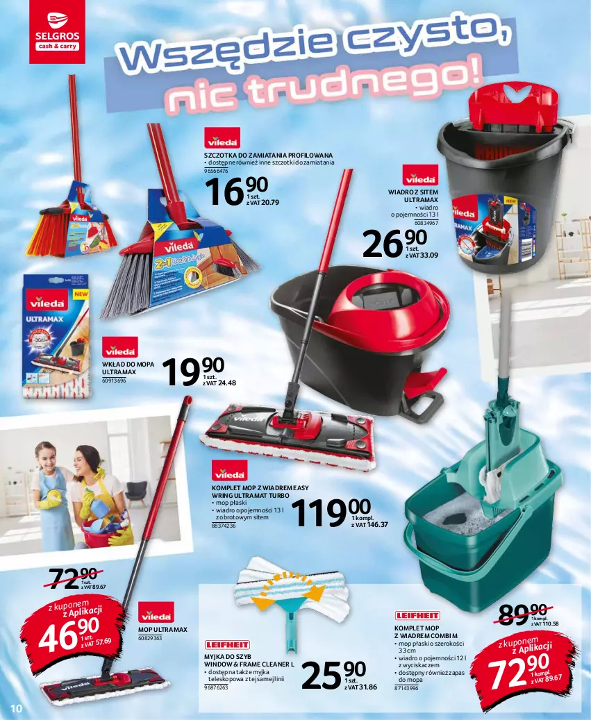 Gazetka promocyjna Selgros - Katalog Sprzątanie - ważna 02.09 do 15.09.2021 - strona 10 - produkty: Mop, Rama, Szczotka, Teleskop, Wiadro, Wkład do mopa