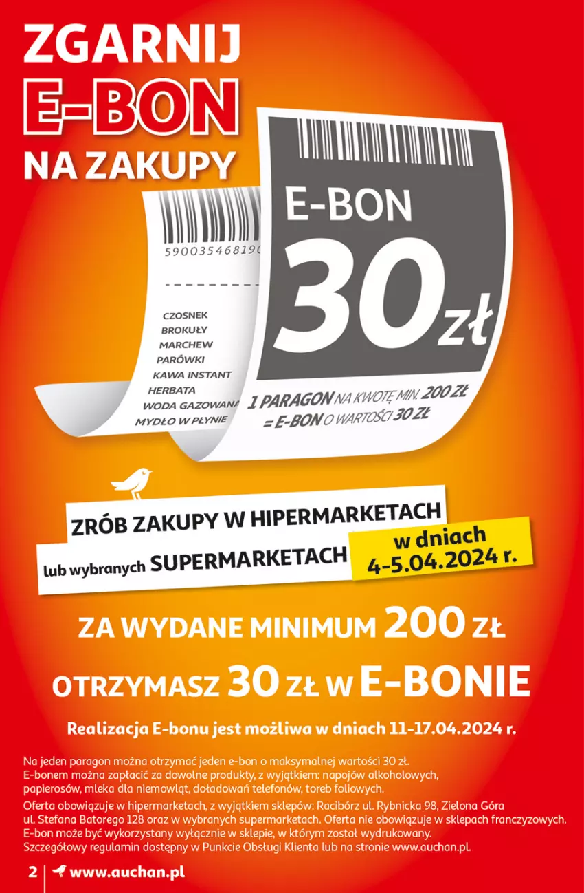 Gazetka promocyjna Auchan - Gazetka Oferty tygodnia! Moje Auchan - ważna 04.04 do 10.04.2024 - strona 2 - produkty: Fa, Papier, Telefon