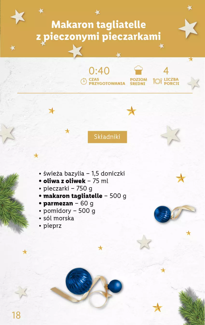 Gazetka promocyjna Lidl - KATALOG DELUXE DIY - ważna 28.11 do 25.12.2022 - strona 18 - produkty: Bazyl, Bazylia, Makaron, Oliwa z oliwek, Parmezan, Piec, Pieczarka, Pieprz, Pomidory, Por, Sól, Tagliatelle