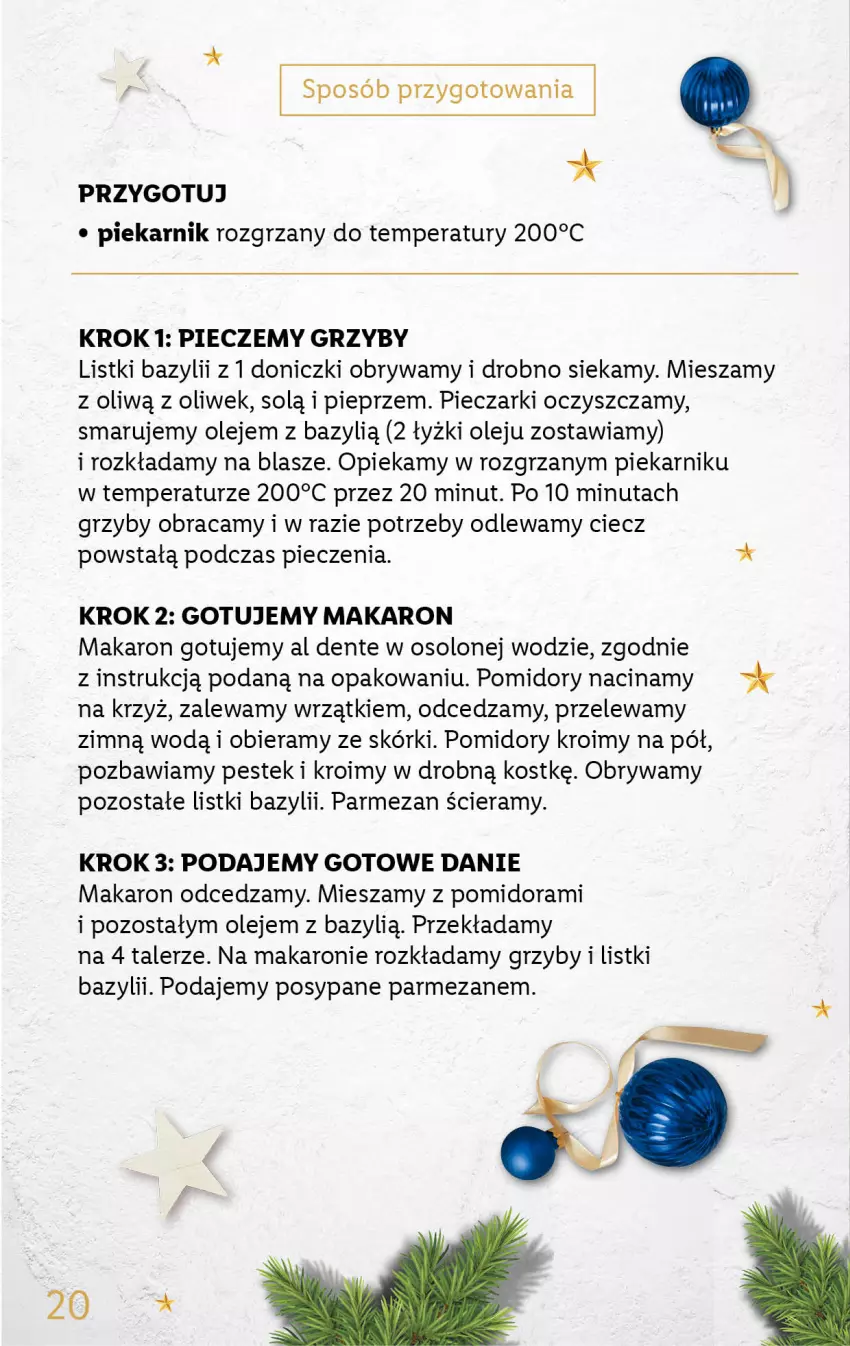 Gazetka promocyjna Lidl - KATALOG DELUXE DIY - ważna 28.11 do 25.12.2022 - strona 20 - produkty: Bazyl, Grzyby, Makaron, Olej, Parmezan, Piec, Piekarnik, Pieprz, Pomidory, Stek, Talerz