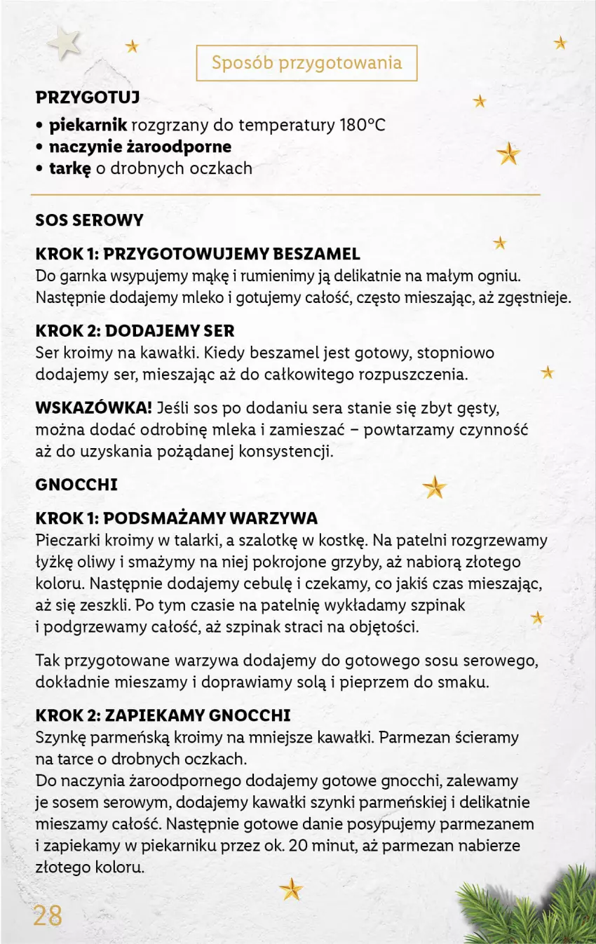 Gazetka promocyjna Lidl - KATALOG DELUXE DIY - ważna 28.11 do 25.12.2022 - strona 28 - produkty: Gnocchi, Grzyby, Kawa, Mleko, Naczynie żaroodporne, Parmezan, Piec, Piekarnik, Pieprz, Por, Rum, Ser, Sos, Szal, Szpinak, Top, Warzywa