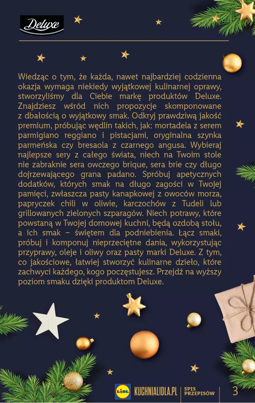 Gazetka promocyjna Lidl - KATALOG DELUXE DIY - ważna 28.11 do 25.12.2022 - strona 3 - produkty: Bresaola, Brie, Gin, Gra, Grill, Olej, Przyprawy, Ser, Szynka