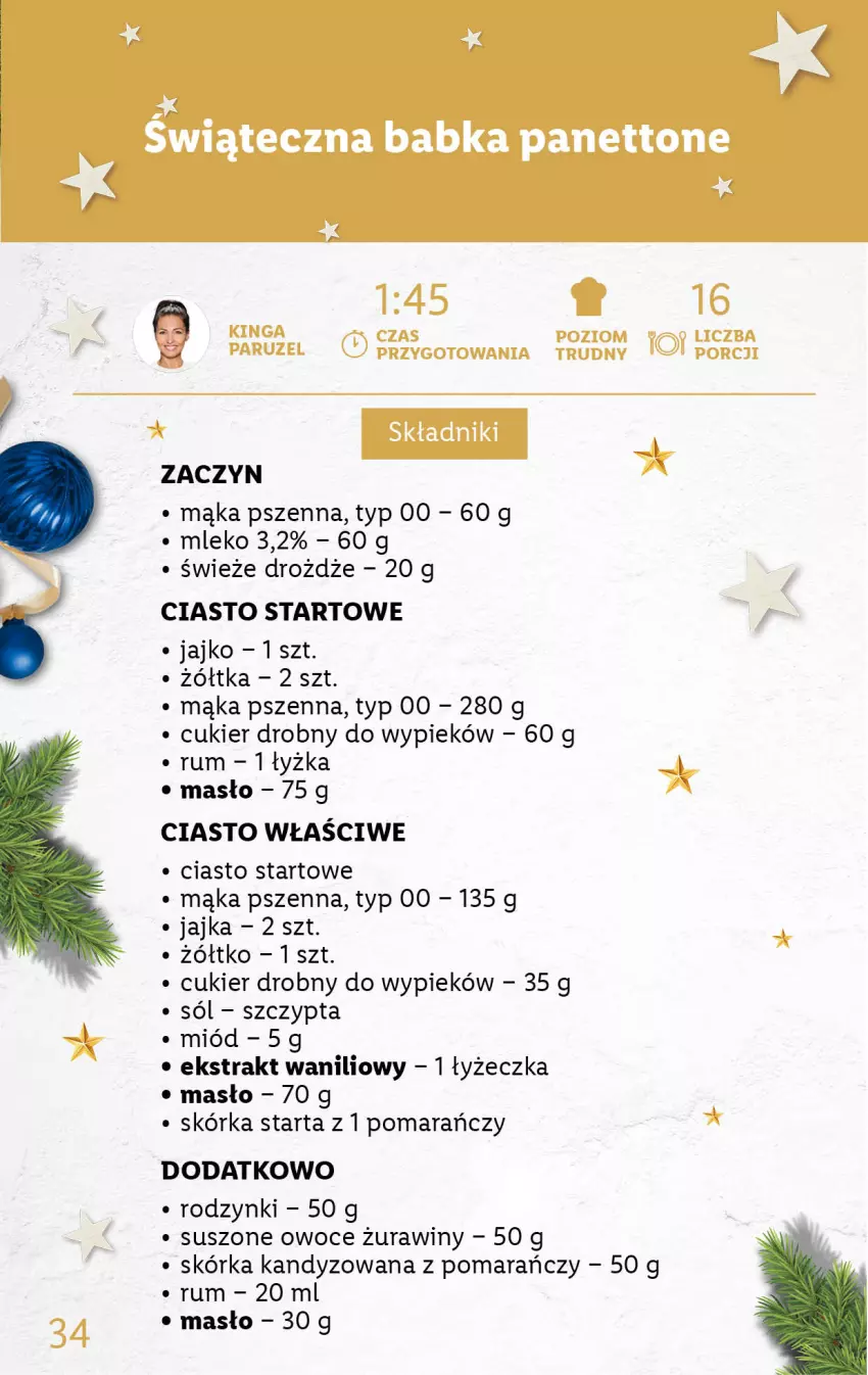 Gazetka promocyjna Lidl - KATALOG DELUXE DIY - ważna 28.11 do 25.12.2022 - strona 34 - produkty: Cukier, Drożdże, Mąka, Mąka pszenna, Masło, Miód, Mleko, Owoce, Rodzynki, Rum, Sól, Tarta