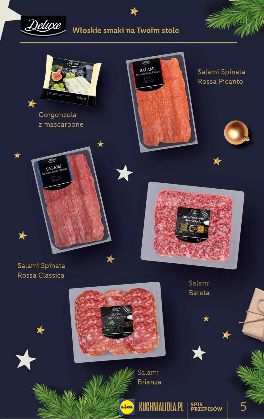 Gazetka promocyjna Lidl - KATALOG DELUXE DIY - ważna 28.11 do 25.12.2022 - strona 5 - produkty: Gorgonzola, Mascarpone, Salami