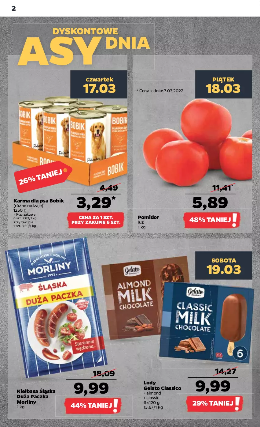 Gazetka promocyjna Netto - Gazetka spożywcza 17.03-23.03 - ważna 17.03 do 23.03.2022 - strona 2 - produkty: Kiełbasa, Kiełbasa śląska, Lody, Morliny