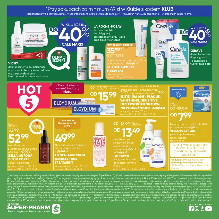 Gazetka promocyjna Super Pharm - Gazetka - ważna 14.08 do 21.08.2025 - strona 12 - produkty: Antyperspirant, Bell, Bella, CeraVe, Dres, Elgydium, Emulsja, Karmi, Kosmetyki do pielęgnacji, La Roche-Posay, Lactacyd, LG, Olej, Plastry opatrunkowe, Rum, Ser, Serum, Vichy, Viscoplast, Znicz