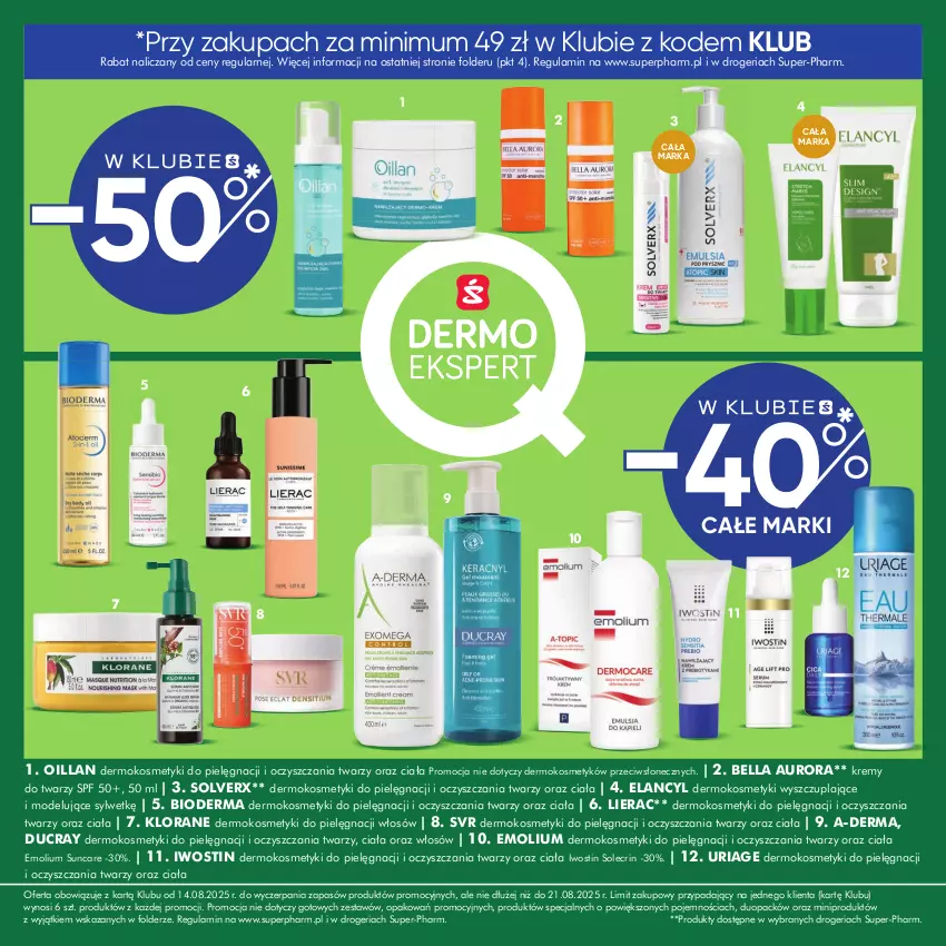 Gazetka promocyjna Super Pharm - Gazetka - ważna 14.08 do 21.08.2025 - strona 3 - produkty: A-derma, Bell, Bella, Bioderma, Ducray, Emolium, Iwostin, Klorane, Kosmetyki do pielęgnacji, Lierac, Oillan, SVR