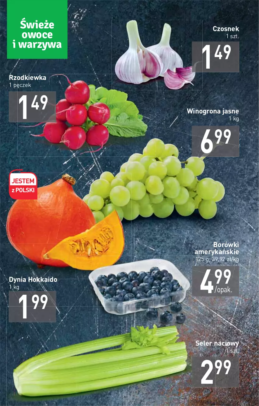 Gazetka promocyjna Stokrotka - Market - ważna 10.11 do 17.11.2021 - strona 4 - produkty: Czosnek, Rzodkiewka, Seler naciowy, Wino, Winogrona