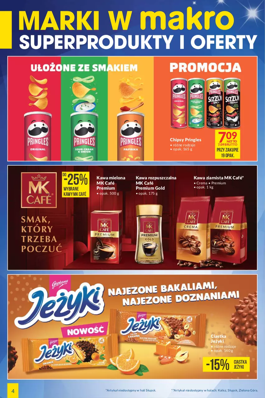 Gazetka promocyjna Makro - [Oferta specjalna] Marki w MAKRO - ważna 14.06 do 27.06.2022 - strona 4 - produkty: Chipsy, Ciastka, Jeżyki, Kawa, Kawa mielona, Kawa rozpuszczalna, Kawa ziarnista, Pringles