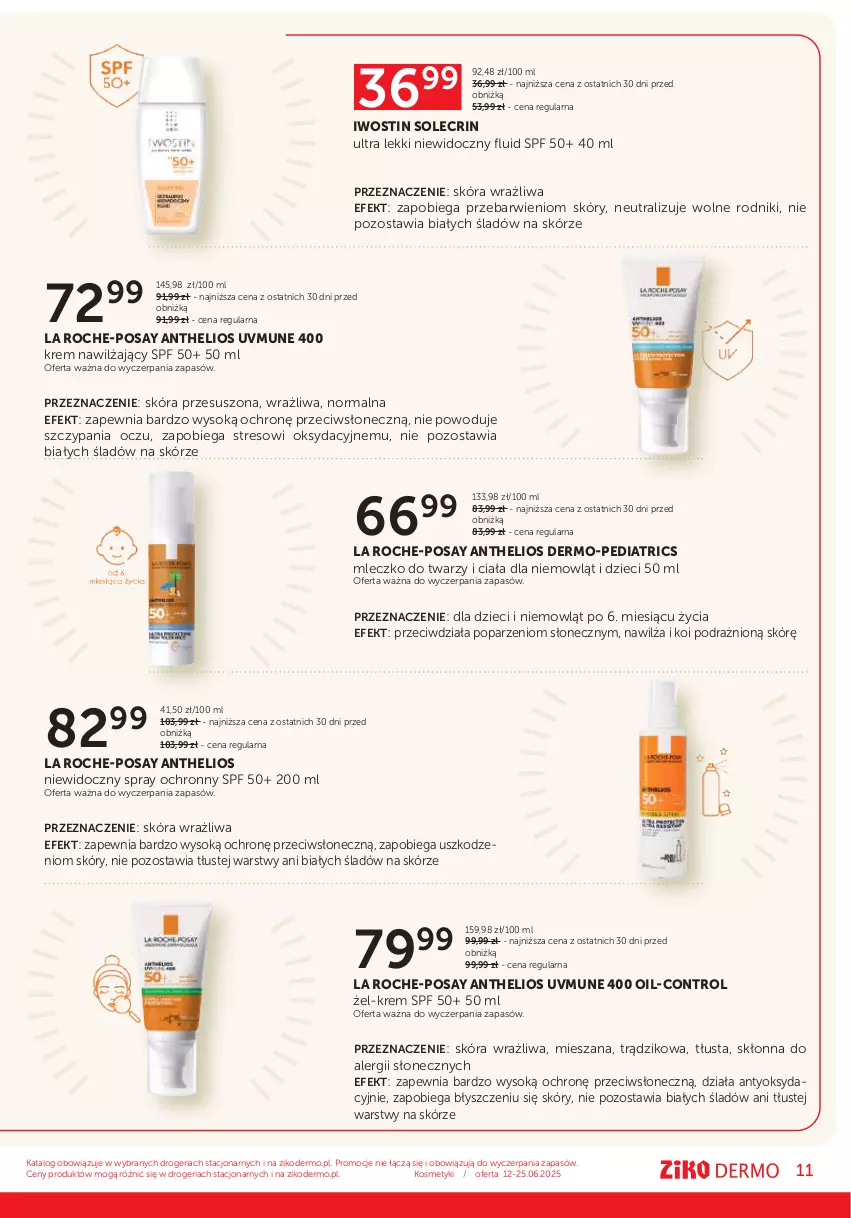 Gazetka promocyjna Ziko - Gazetka Ziko Dermo - ważna 12.06 do 25.06.2025 - strona 11 - produkty: Control, Dzieci, Helio, Iwostin, Krem nawilżający, La Roche-Posay, Mleczko, Sok