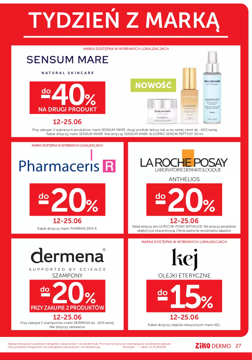 Gazetka promocyjna Ziko - Gazetka Ziko Dermo - ważna 12.06 do 25.06.2025 - strona 27 - produkty: Acer, Dermena, GoPro, Helio, La Roche-Posay, LG, Olej, Pharmaceris, Rum, Ser, Serum, Szampon