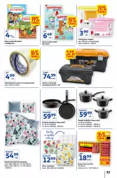 Gazetka promocyjna Auchan - przeNISKIE CENY Prze SŁONECZNE oferty Hipermarkety - Gazetka - ważna od 06.07 do 06.07.2022 - strona 33 - produkty: Pochłaniacz wilgoci, Pościel, Kolorowanka, Ambition, Klej, Tran, Taśma pakowa, Dzieci, Komplet pościeli, Patelnia, Obrus, Rondel, LG, Fa