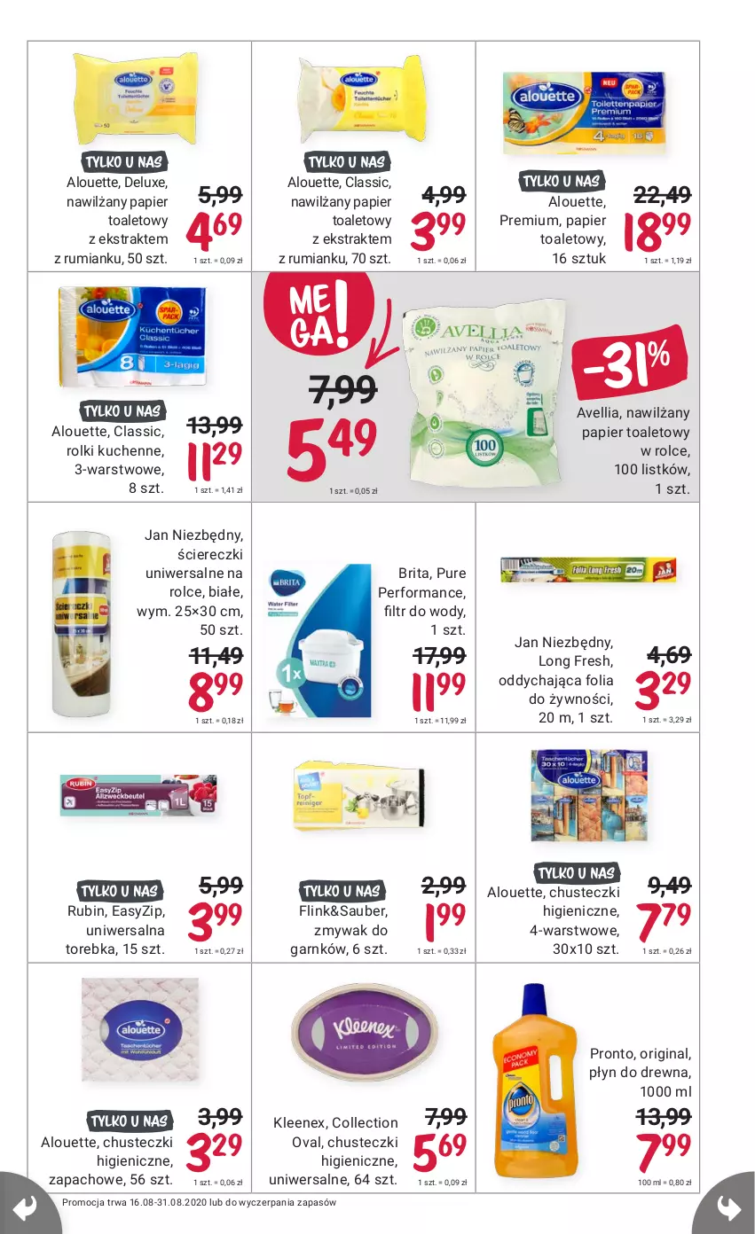 Gazetka promocyjna Rossmann - 16 sierpnia - ważna 16.08 do 31.08.2021 - strona 15 - produkty: Alouette, Brit, Brita, Chusteczki, Gin, Jan Niezbędny, Nawilżany papier, Papier, Papier toaletowy, Pronto, Pur, Rolki, Rolki kuchenne, Rubin, Rum, Torebka