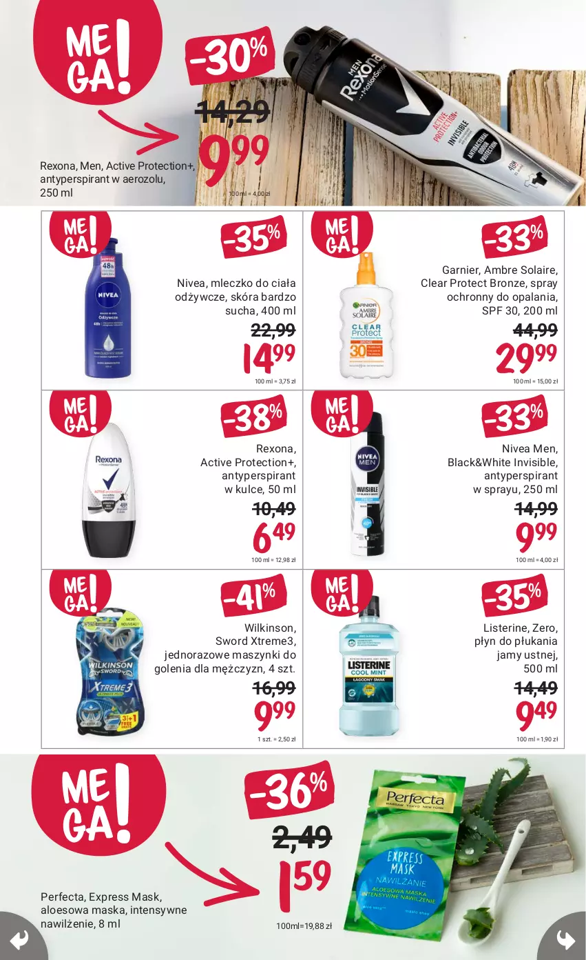 Gazetka promocyjna Rossmann - 16 sierpnia - ważna 16.08 do 31.08.2021 - strona 2 - produkty: Antyperspirant, Garnier, Lack, Listerine, Maska, Mleczko, Mleczko do ciała, Nivea, Nivea Men, Perfecta, Płyn do płukania, Płyn do płukania jamy ustnej, Rexona