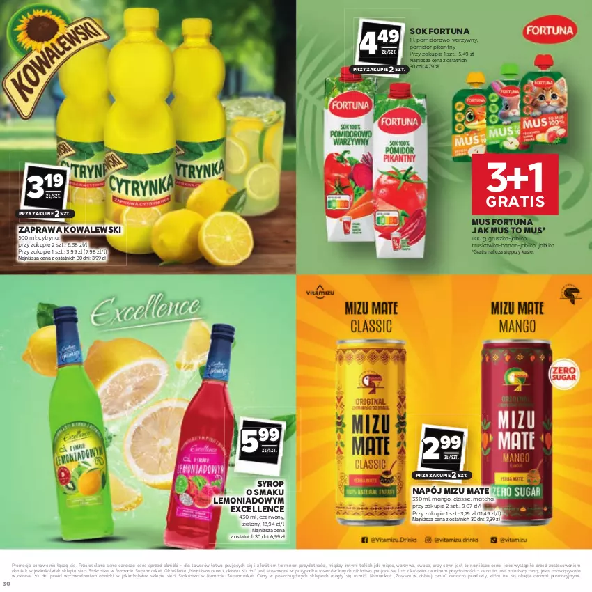 Gazetka promocyjna Stokrotka - Katalog Łap Okazje - ważna 10.07 do 23.07.2025 - strona 30 - produkty: Fortuna, Gra, Mango, Mięso, Mus, Napój, Owoce, Sok, Syrop, Warzywa