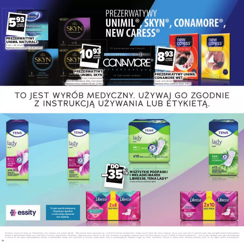 Gazetka promocyjna Stokrotka - Katalog Łap Okazje - ważna 10.07 do 23.07.2025 - strona 34 - produkty: Mięso, Owoce, Podpaski, Prezerwatyw, Skyn, Unimil, Warzywa, Wkładki