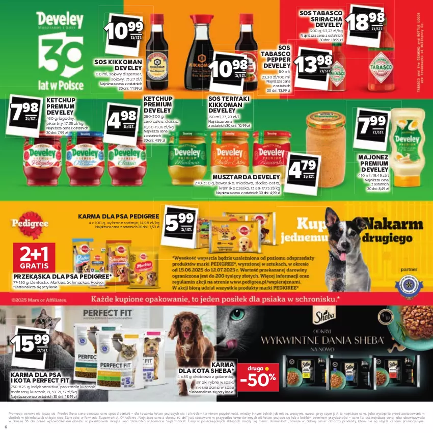 Gazetka promocyjna Stokrotka - Katalog Łap Okazje - ważna 10.07 do 23.07.2025 - strona 6 - produkty: Gala, Gra, Ketchup, Kurczak, Majonez, Mięso, Mus, Musztarda, Owoce, Pedigree, Ser, Sheba, Sos, Sos tabasco, Warzywa