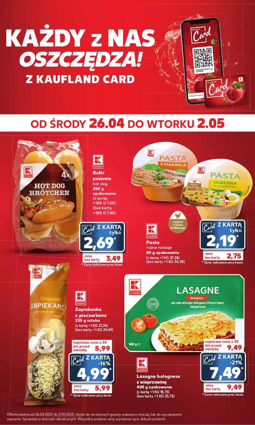 Gazetka promocyjna Kaufland - Mocny Start - ważna 02.05 do 02.05.2023 - strona 13 - produkty: Hot dog, Lasagne, Lasagne bolognese, Piec, Pieczarka, Zapiekanka