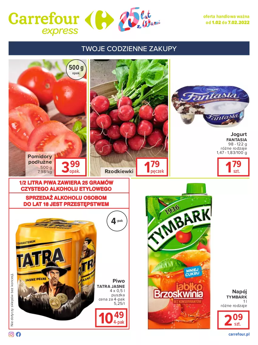 Gazetka promocyjna Carrefour - Gazetka Globi - ważna 25.01 do 31.01.2022 - strona 2 - produkty: Fa, Fanta, Gra, Jogurt, Napój, Piwa, Piwo, Pomidory, Tatra, Tymbark